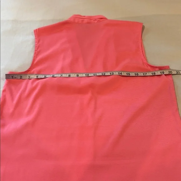 Le Chateau Top Blouse Vibrant Pink V Neck Sleeveless Women's Size L - Picture 7 of 10